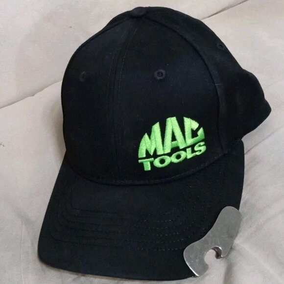 Mac Tools Snapback Hat Black & Green Bottle Opener Embroidered Logo - Picture 3 of 8